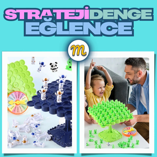 Eğlenceli Kurbağa Denge Ağacı – Montessori Matematik Oyunu - Çocuklar İçin Denge ve Zeka Geliştirici Masa Oyunu