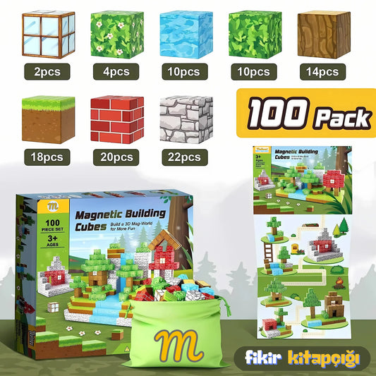 🔹 Manyetik Yapı Blokları Seti – STEM & Montessori Eğitici Yapı Oyuncağı | Hayal Gücünü İnşa Et! 🏗️✨